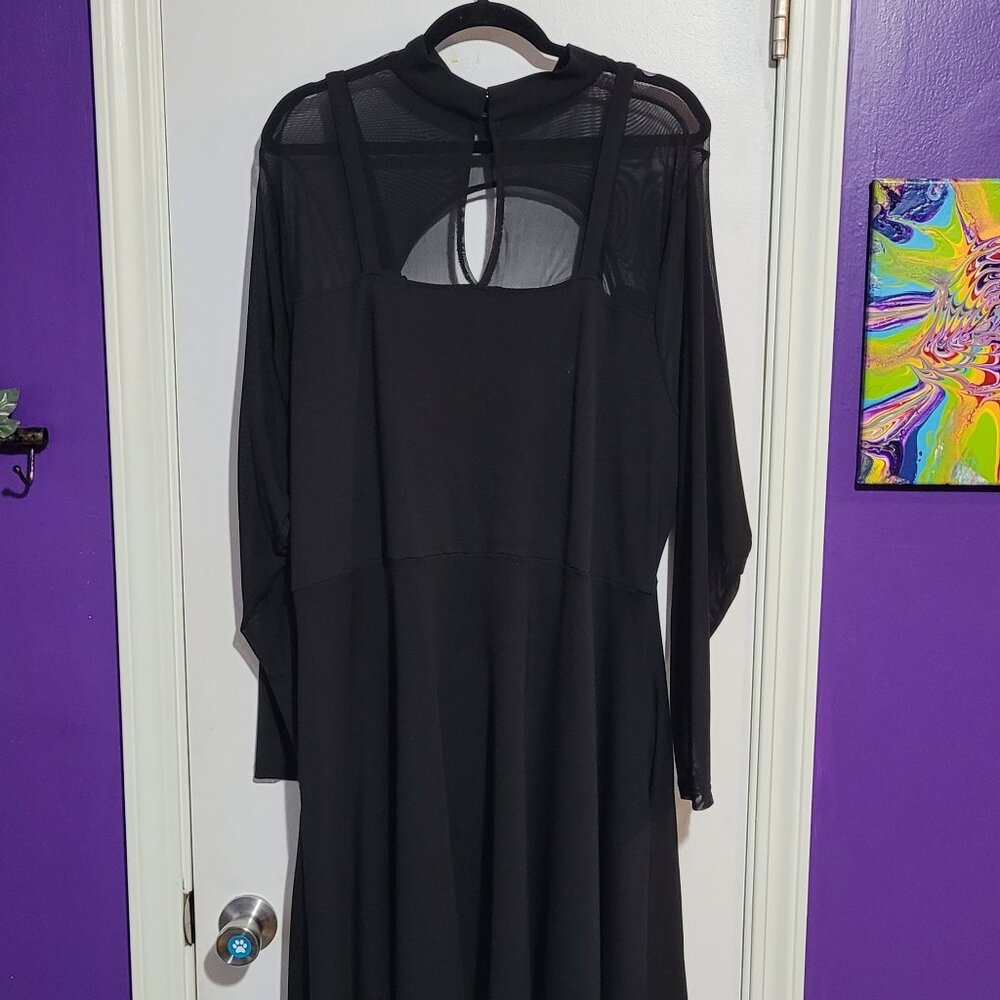 HOT TOPIC MESH AND BUCKLE STRAP GOTH DRESS EUC 4X - Picture 3 of 9